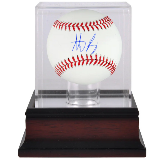 Anthony Rizzo Signed New York Yankees  Baseball and Mahogany Baseball Display Case (Fanatics)