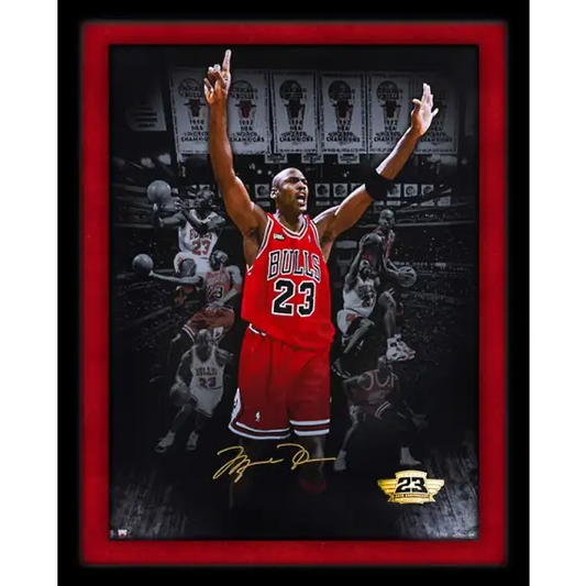 Michael Jordan Signed  & Framed “6 Banners” 30x40 (Upper Deck)