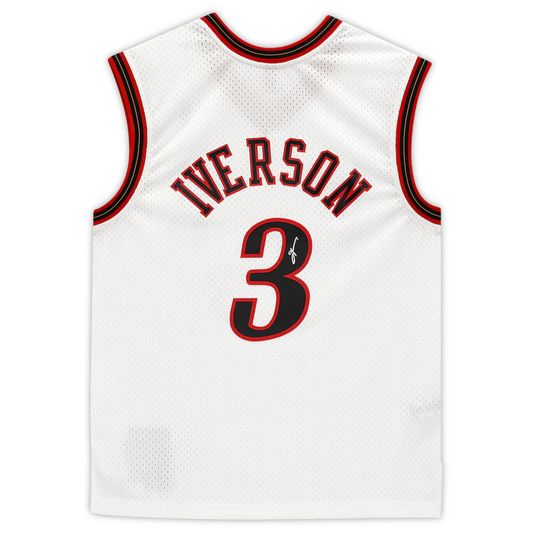 Allen Iverson  Signed Philadelphia 76ers  Mitchell & Ness White 2000-2001 Swingman Jersey (Fanatics)