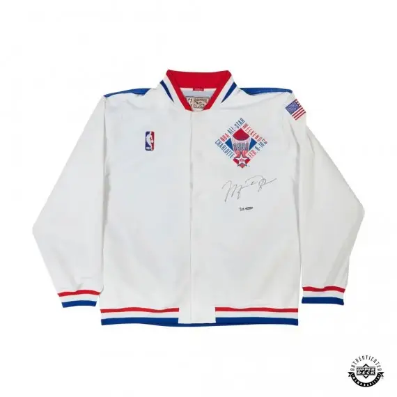 Michael Jordan Signed  Mitchell & Ness 1991 NBA All-Star Game Warmup Jacket (Upper Deck)