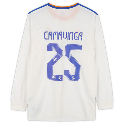 Eduardo Camavinga Signed  White Real Madrid  Adidas Long Sleeve Jersey (Fanatics)