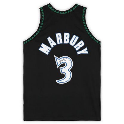 Stephon Marbury Signed Minnesota Timberwolves  Black Mitchell & Ness 1997-1998 Authentic Jersey (Fanatics)