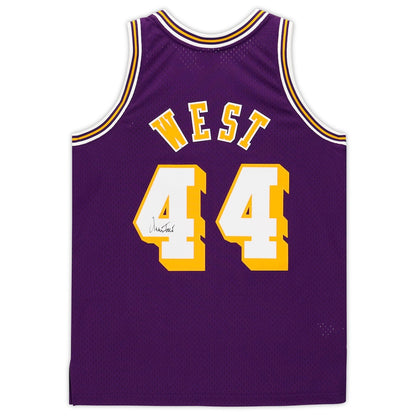 Jerry West Signed Purple Los Angeles Lakers 1971-72 Mitchell & Ness Hardwood Classics Swingman Jersey (Fanatics)