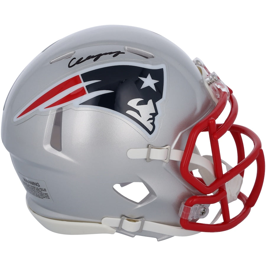 Christian Gonzalez Signed New England Patriots Riddell Speed Mini Helmet (Fanatics)