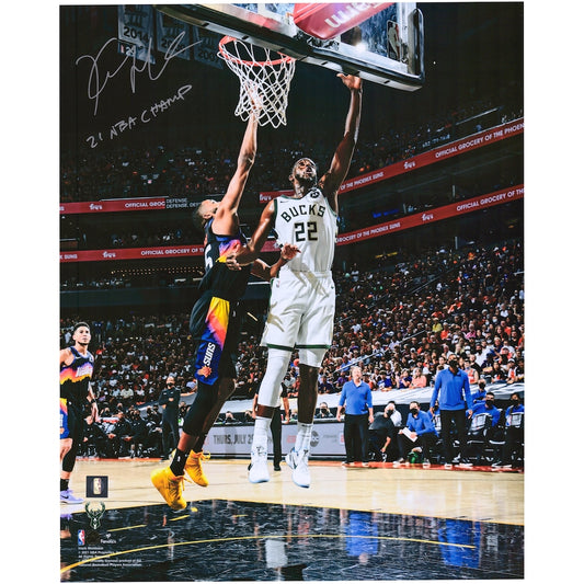 Khris Middleton Signed Milwaukee Bucks 16" x 20" 2021 NBA Finals Champion Photograph with "21 NBA CHAMP" Inscription (Fanatics)