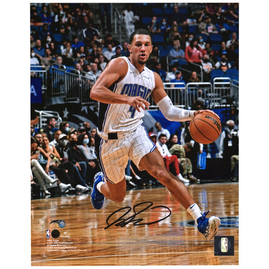 Jalen Suggs Signed Orlando Magic 8'' x 10'' White Jersey Dribbling Photograph (Fanatics)