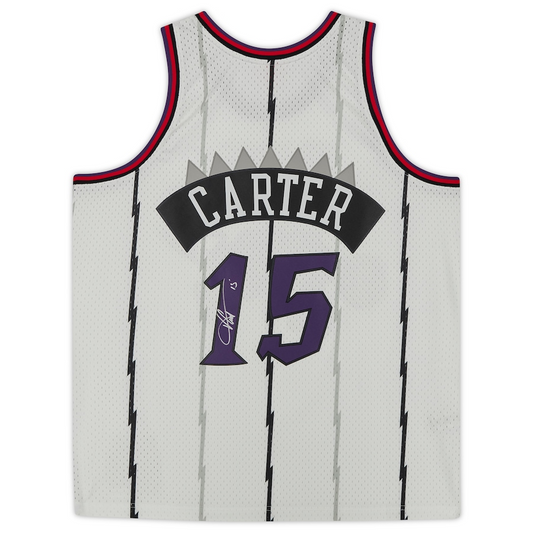 Vince Carter Signed Toronto Raptors  White 1998 Mitchell & Ness Swingman Jersey (Fanatics)
