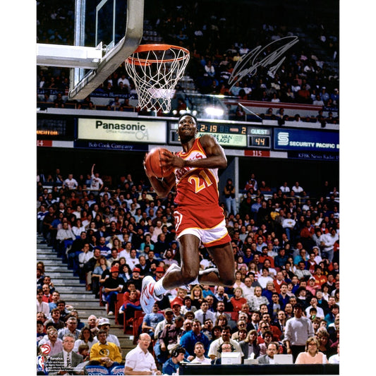 Dominique Wilkins Signed Atlanta Hawks  16" x 20" 1988 Dunk Contest Two Hand Reverse Dunk Photograph (Fanatics)