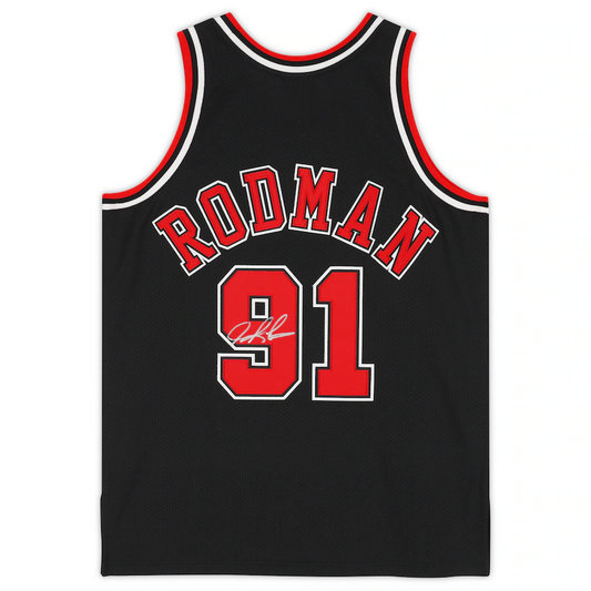 Dennis Rodman Signed Chicago Bulls  Black Mitchell & Ness 1996-1997 Authentic Jersey (Fanatics)