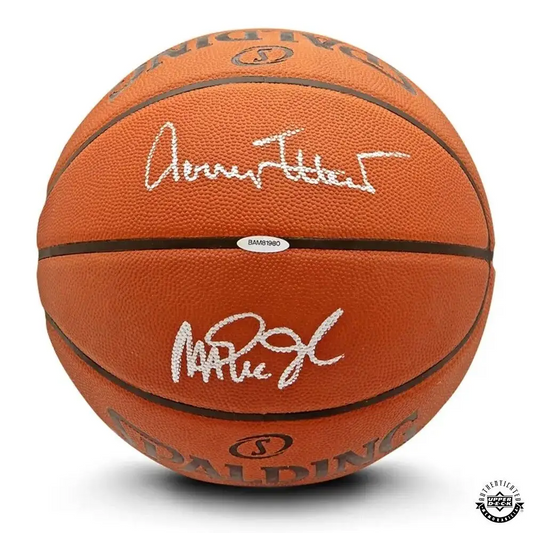 Magic Johnson & Jerry West Signed Official NBA Spalding Basketball (Upper Deck)