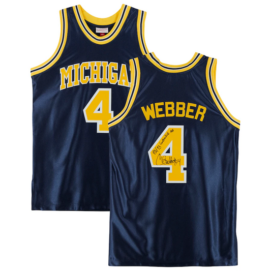Chris Webber Navy Michigan Wolverines Signed Mitchell & Ness 1991-92 Authentic Jersey with Multiple Inscriptions - Limited Edition of 30 (Fanatics)