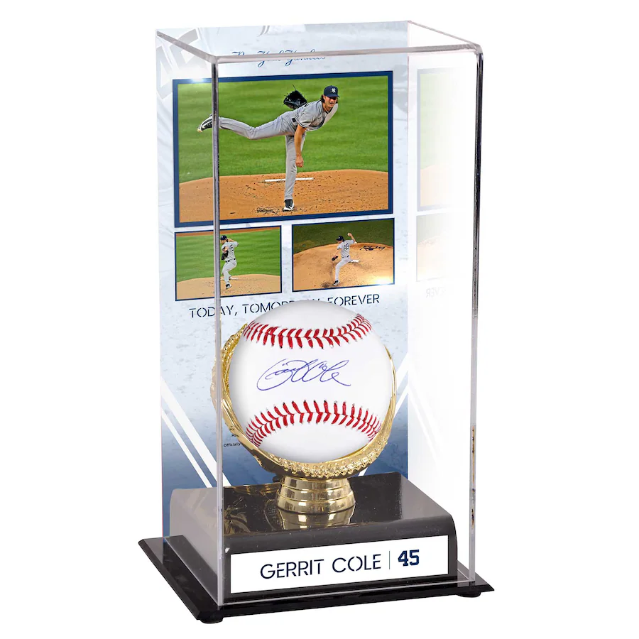 Gerrit Cole Signed New York Yankees Baseball and Sublimated Yankees Debut Display Case (Fanatics)