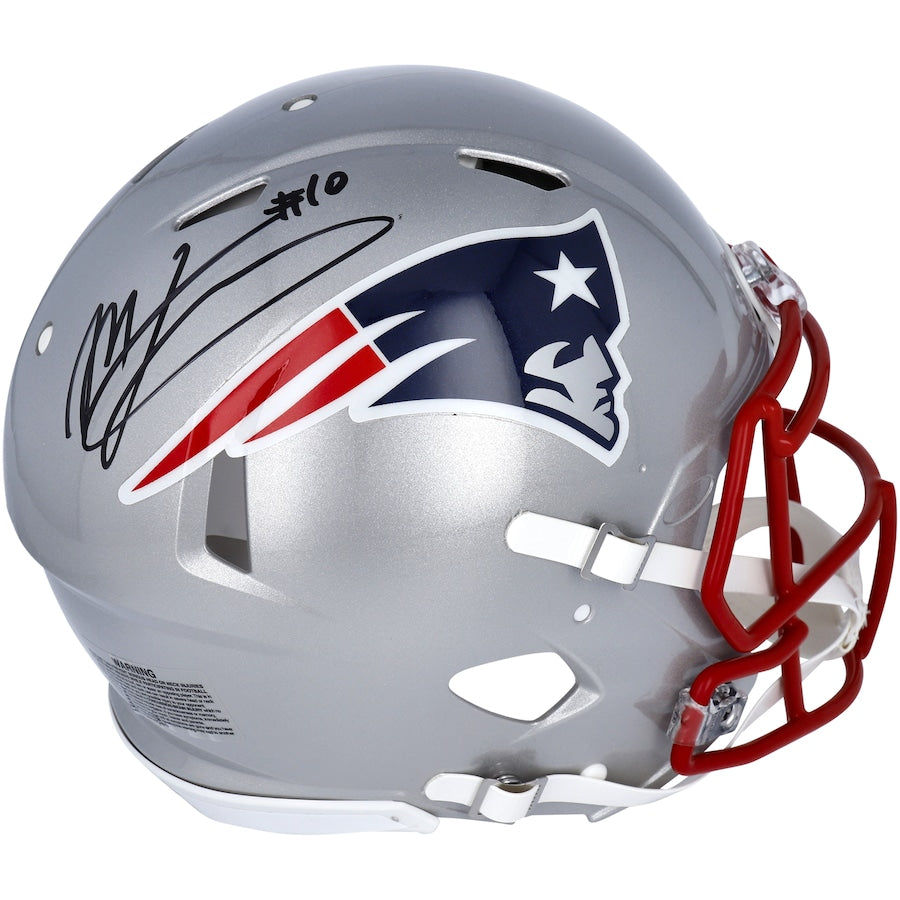 Mac Jones Signed New England Patriots Riddell Speed Authentic Helmet (Fanatics)