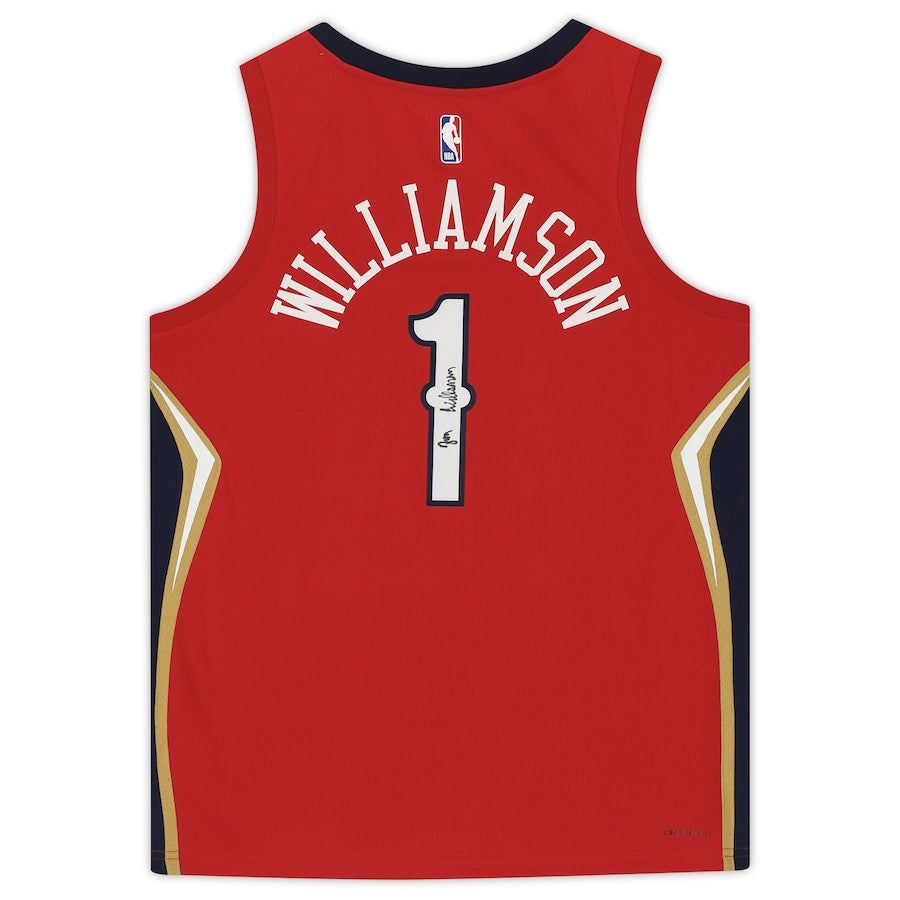 Zion Williamson Signed New Orleans Pelicans  Red Jordan Brand Swingman Jersey (Fanatics