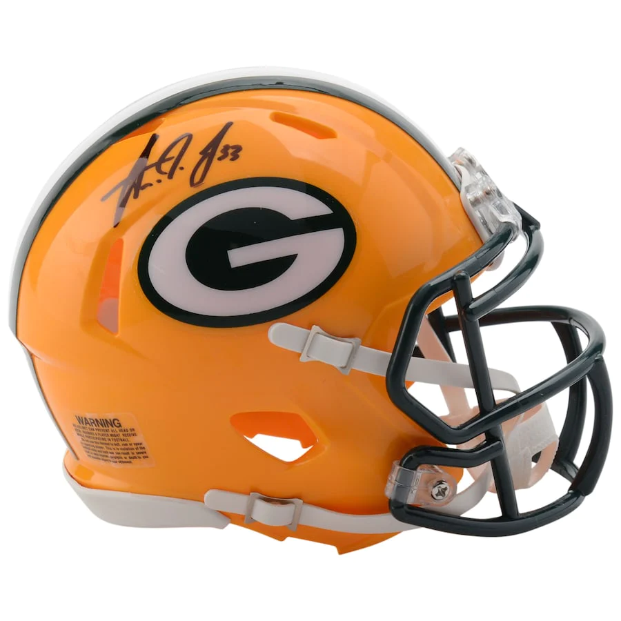 Aaron Jones Signed Green Bay Packers Riddell Speed Mini Helmet (Fanatics)