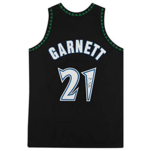 Kevin Garnett Signed Minnesota Timberwolves Black Mitchell and Ness Authentic Jersey (Fanatics)