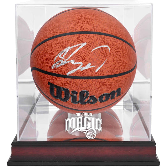 Jalen Suggs Signed Orlando Magic  Wilson Replica Basketball with Mahogany Team Logo Display Case(Fanatics)