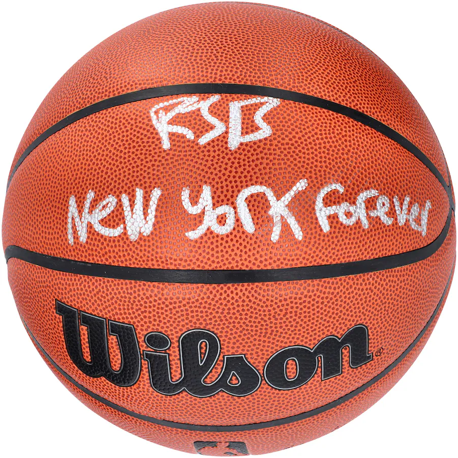 RJ Barrett Signed New York Knicks Autographed Wilson Authentic Series Indoor/Outdoor Basketball with "New York Forever" Inscription (Fanatics)