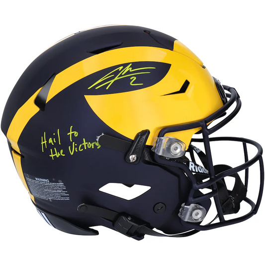 Charles Woodson Michigan Wolverines Signed Riddell Speed Flex Authentic Helmet with "Hail to the Victors" Inscription (Fanatics)