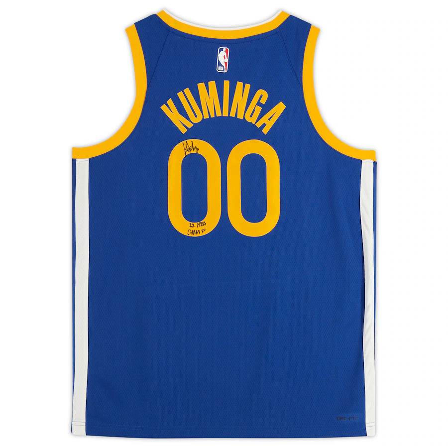 Fanatics Authentic Signed Jonathan Kuminga Golden State Warriors Icon Nike Royal Swingman Jersey with ''22 NBA Champ'' Inscription (Fanatics)