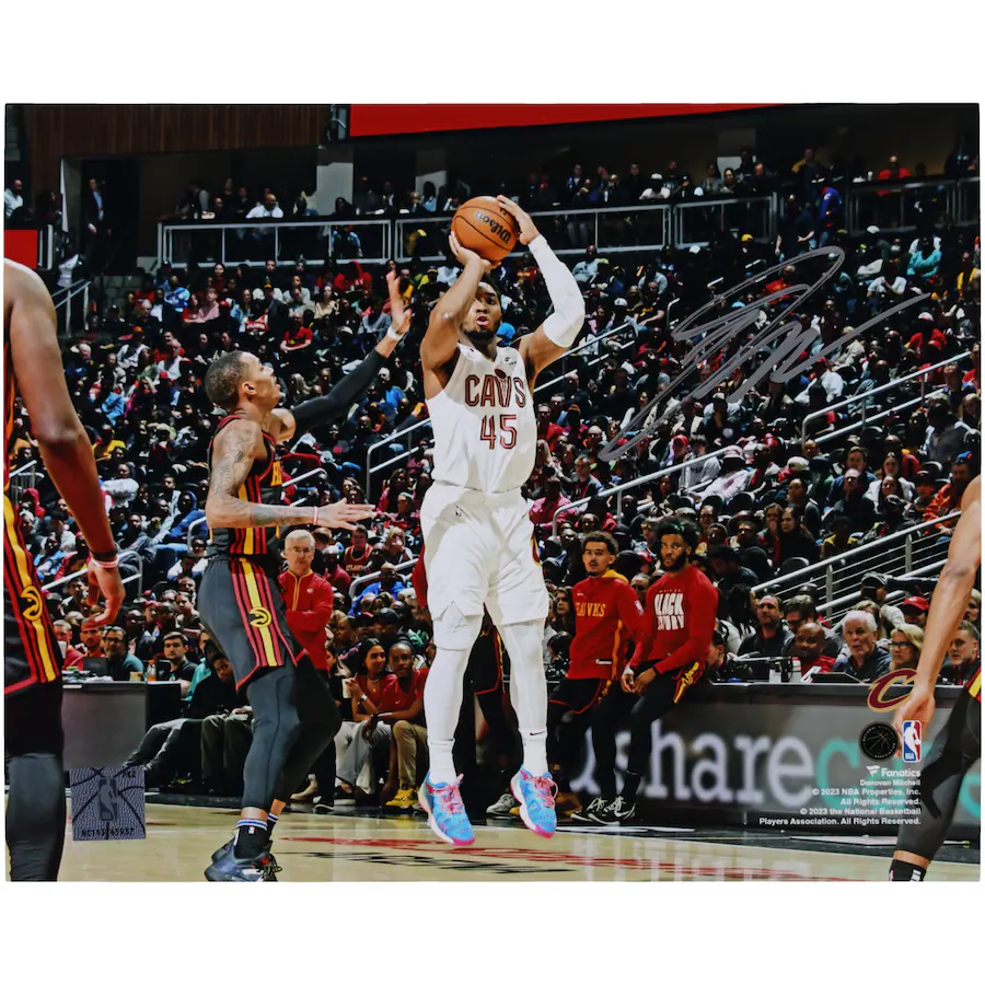 Donovan Mitchell Signed Cleveland Cavaliers 8" x 10" Shooting in White Photograph (Fanatics)