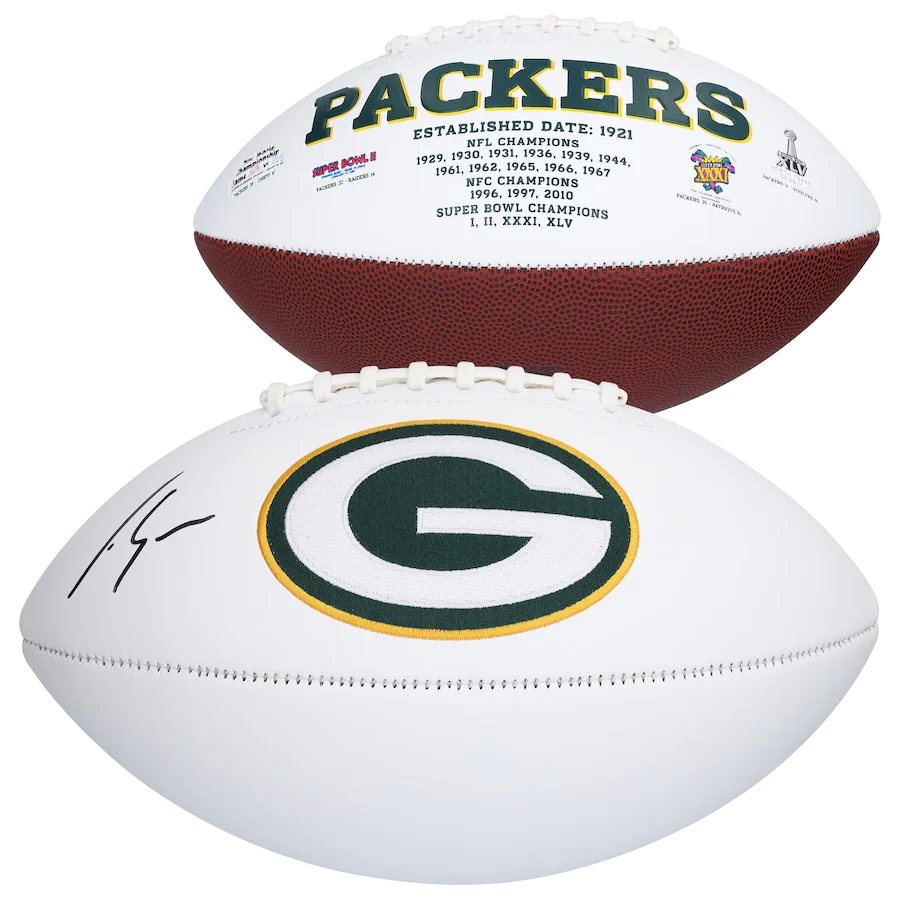 Luke Musgrave Signed Green Bay Packers White Panel Football (Fanatics)