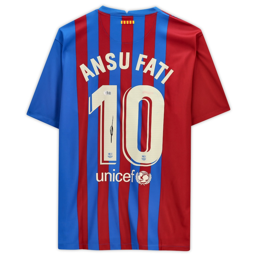 Ansu Fati Signed Red/Blue Barcelona  Nike Jersey (Fanatics)