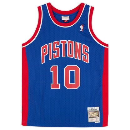 Dennis Rodman Signed Detroit Pistons Blue 1988-89 Mitchell & Ness Replica Jersey (Fanatics)