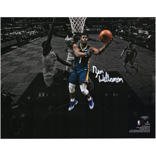 Zion Williamson Signed New Orleans Pelicans 11" x 14" Reverse Layup vs. Orlando Magic Spotlight Photograph(Fanatics)