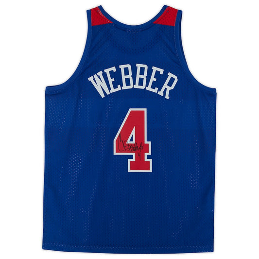 Chris Webber Signed Blue Washington Bullets Mitchell & Ness 1996-97 Replica Jersey(Fanatics)