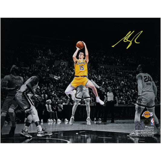 Austin Reaves Signed Los Angeles Lakers  11" x 14" Spotlight Photograph - Signed in Yellow (Fanatics)