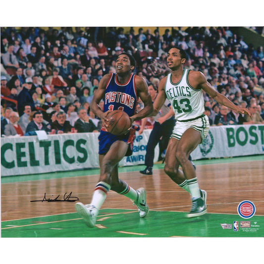 Isiah Thomas Signed Detroit Pistons  16" x 20" vs. Celtics Photograph(Fanatics)