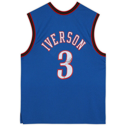 Allen Iverson Signed Philadelphia 76ers  Mitchell & Ness Blue 1999-00 Hardwood Classic Swingman Jersey with "HOF 2K16" Inscription (Fanatics)