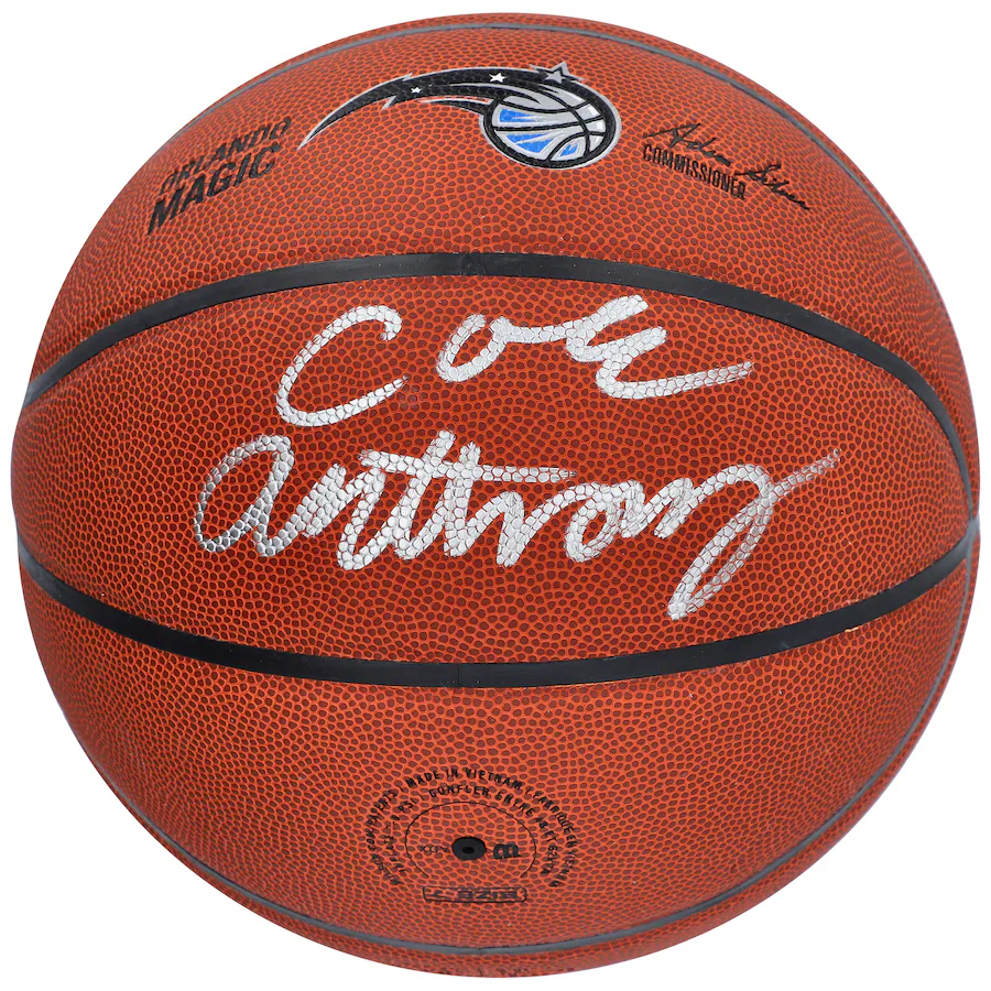 Cole Anthony Signed Orlando Magic  Wilson Team Logo Basketball - Silver Ink (Fanatics)