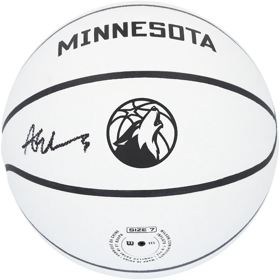 Anthony Edwards  Signed Minnesota Timberwolves Autographed White 2022-2023 City Edition Collectors Basketball (Fanatics)
