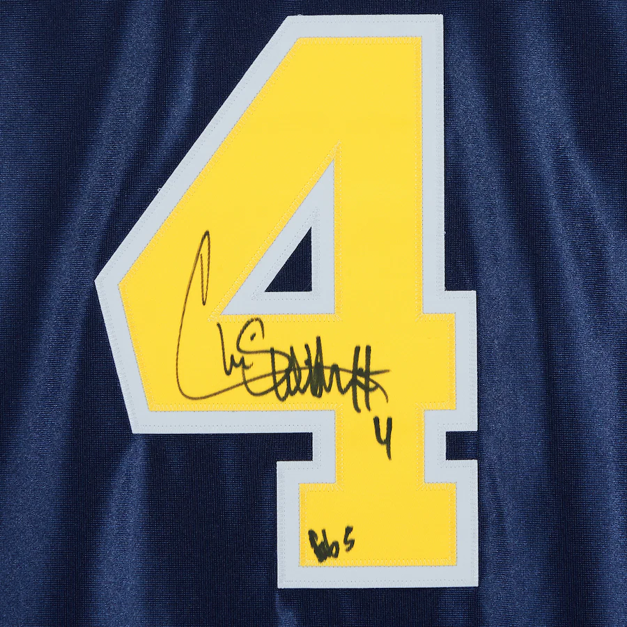 Chris Webber Michigan Wolverines Signed Navy 1991-92 Mitchell & Ness Authentic Jersey with "Fab Five" Inscription(Fanatics)