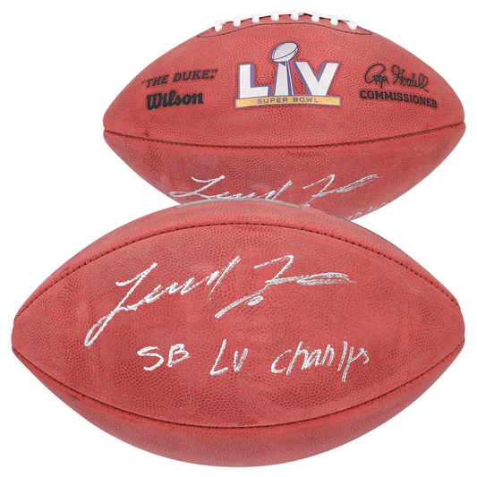 Leonard Fournette Signed Official NFL Wilson Super Bowl LV Pro Football with "SB LV Champs" Inscription - Tampa Bay Buccaneers (Fanatics)