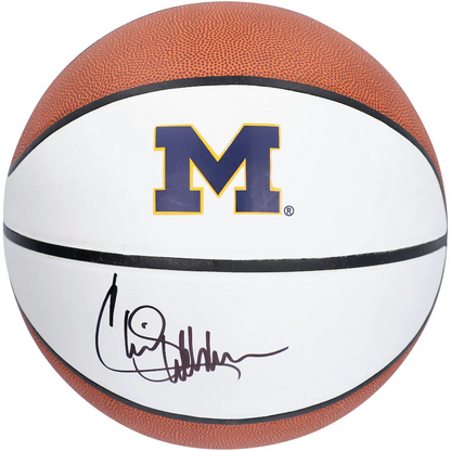 Chris Webber Michigan Wolverines Signed White Panel Basketball (Fanatics)