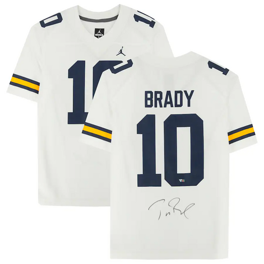 Tom Brady White Michigan Wolverines Signed Nike Game Jersey  (Fanatics)