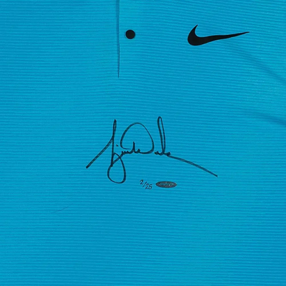 Tiger Woods Signed Nike Blue Fury Golf Shirt LE/25 (Upper Deck)