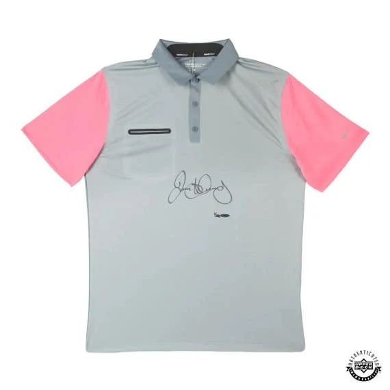 Rory McIlroy Signed Grey, Pink, and Silver Nike Golf Shirt LE/25 (Upper Deck)