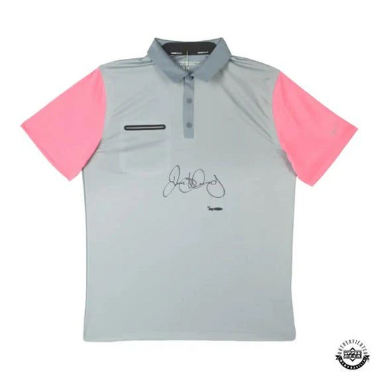 Rory McIlroy Signed Grey, Pink, and Silver Nike Golf Shirt LE/25 (Upper Deck)