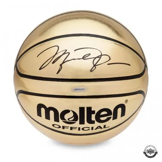 Michael Jordan Signed Molten Gold Trophy Basketball (Upper Deck)