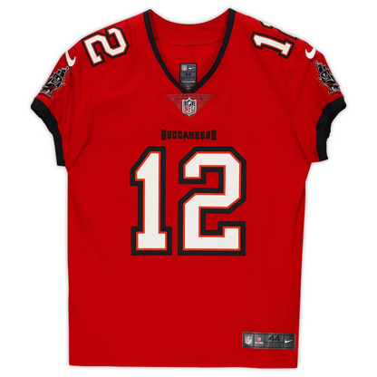 Tom Brady Signed Tampa Bay Buccaneers Red Nike Elite Jersey with "LV CHAMPS" Inscription (Fanatics)