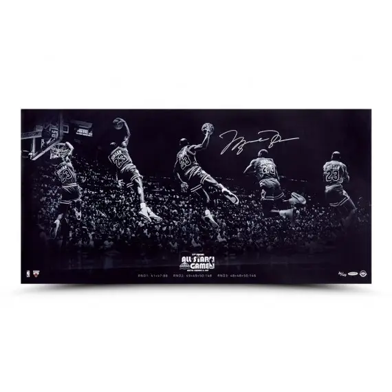 Michael Jordan Signed  “Kiss the Rim” 36x18 (Upper Deck)
