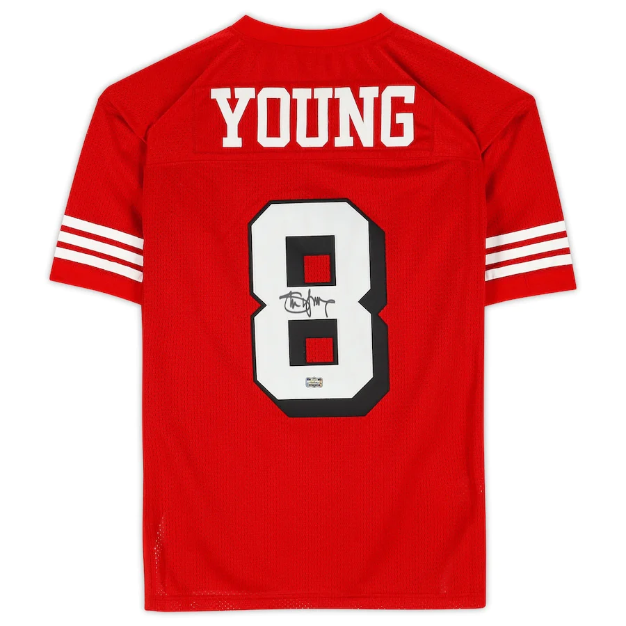 Steve Young Signed San Francisco 49ers Red Mitchell & Ness Authentic Jersey (Fanatics)