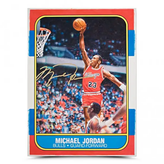 Michael Jordan Signed  Original Fleer Rookie Card Art (Upper Deck)