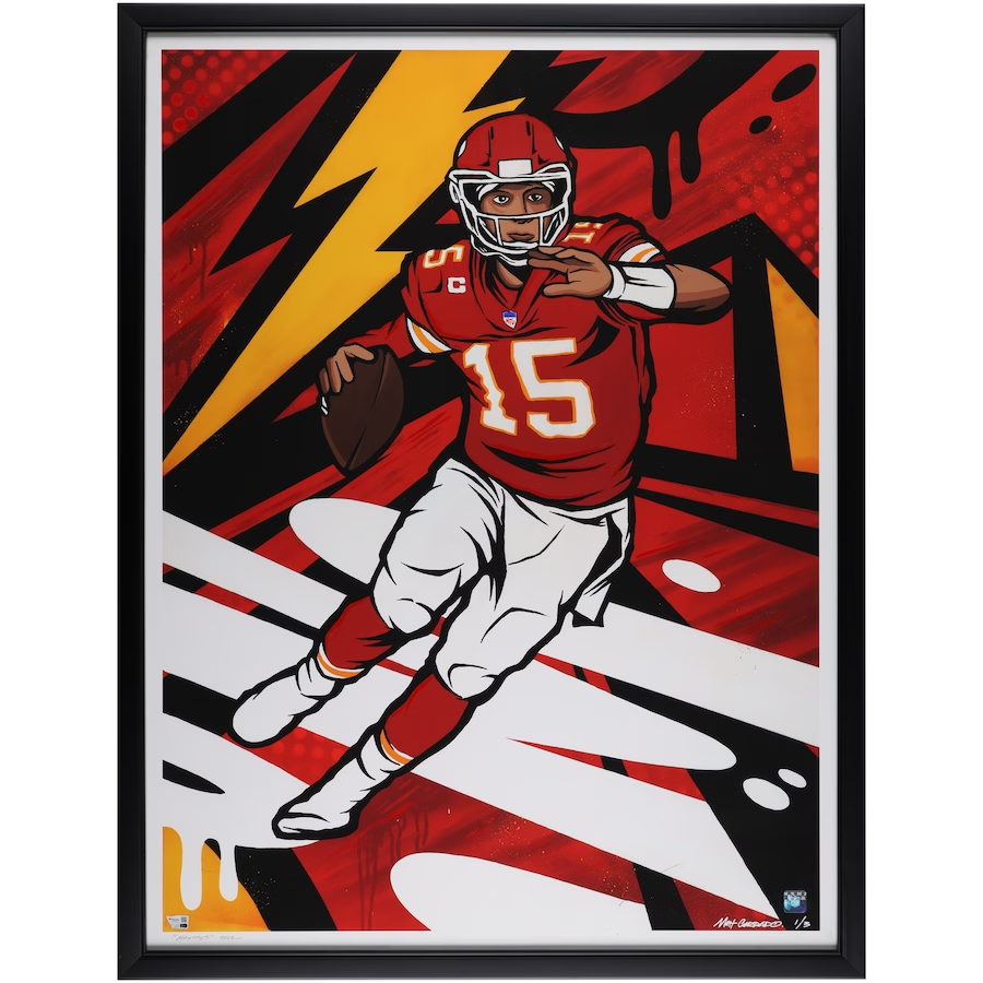 Patrick Mahomes Kansas City Chiefs Framed 30" x 40" Embellished Archival Paper Print - Art and Signed by Matt Corrado - Limited Edition #1 of 3 (Fanatics)