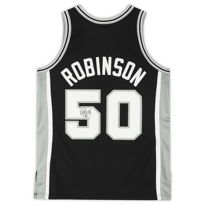 David Robinson Signed San Antonio Spurs Black Mitchell & Ness 1988-1989 Authentic Jersey (Fanatics)