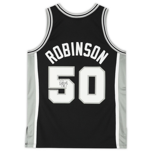 David Robinson Signed San Antonio Spurs Black Mitchell & Ness 1988-1989 Authentic Jersey (Fanatics)